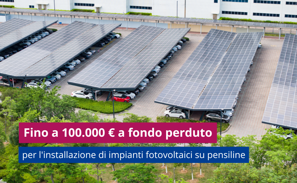 Pensilina fotovoltaica su parcheggio di un'impresa – bando fotovoltaico imprese Emilia-Romagna